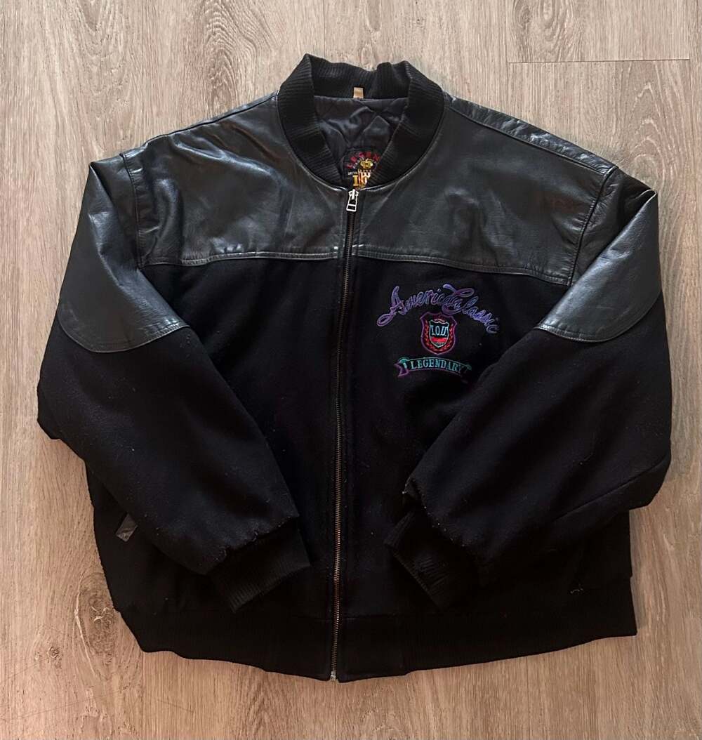 Vintage IOU Legend Across America Wool and Leather Varsity Jacket